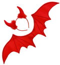 Red Devil Σετ Φτερά και Στέκα με Κέρατα