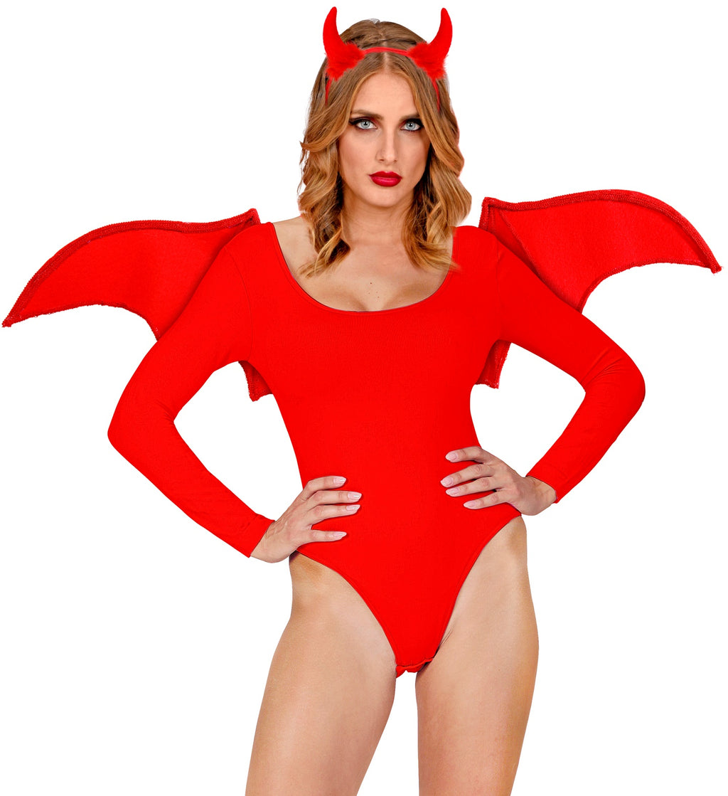 Red Devil Σετ Φτερά και Στέκα με Κέρατα