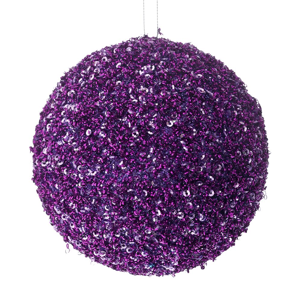 Φ15εκ. Μωβ Πλαστική Μπάλα με Στρας