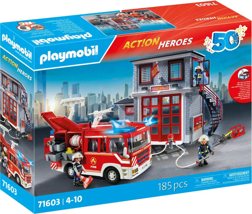 Playmobil Αρχηγείο Και Όχημα Πυροσβεστικής