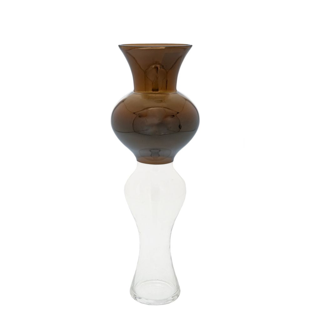 Smoky Brown Γυάλινο Βάζο 17x50εκ.