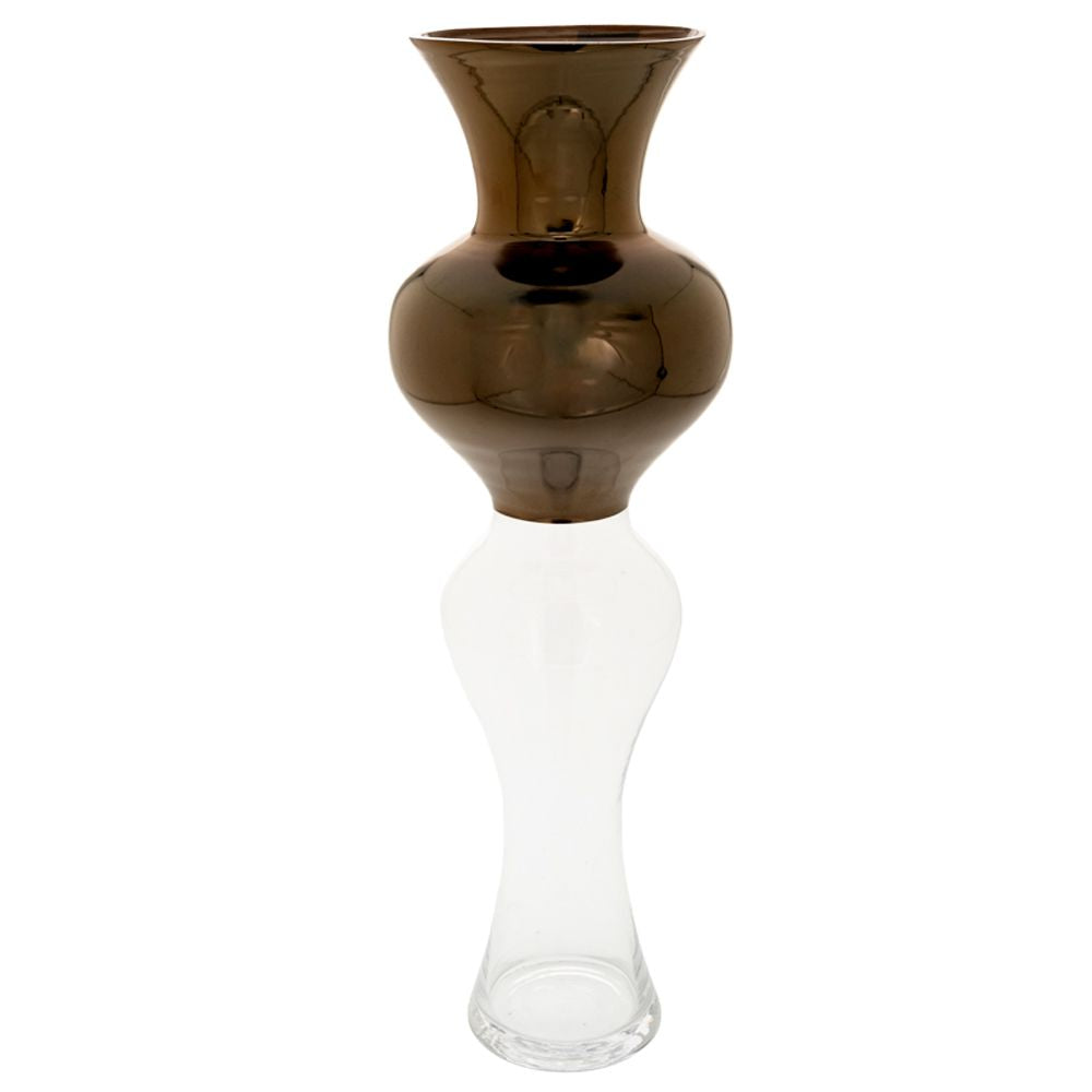 Smoky Brown Γυάλινο Βάζο 20x60εκ.