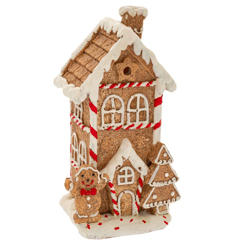 Καφέ Πολυρεζίν Gingerbread Σπίτι 9x8x16εκ.