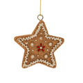 Καφέ Πολυρεζίν Gingerbread Αστεράκι Κρεμαστό Στολίδι 6x8εκ.