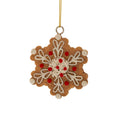 Καφέ Πολυρεζίν Gingerbread Νιφάδα Κρεμαστό Στολίδι 6x8εκ.