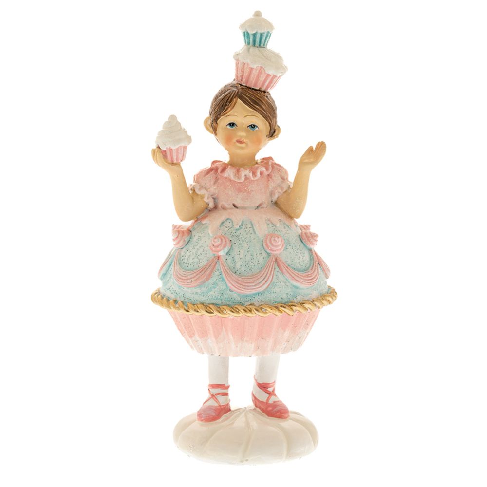 Ροζ Κορίτσι Cupcake Πολυρεζίν 7x7x16.5εκ.