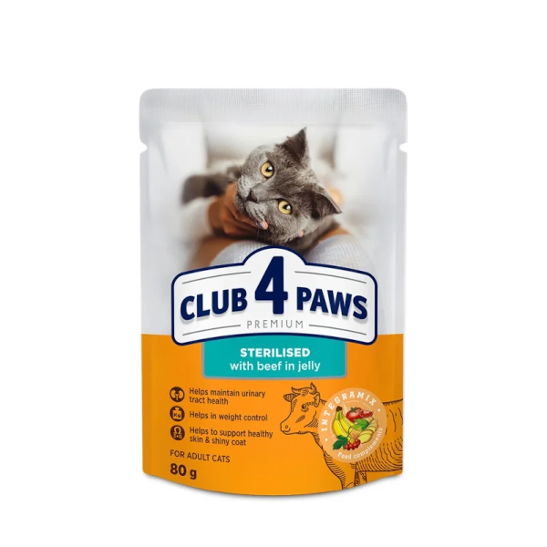 Club 4 Paws Sterilized Beef 80gr