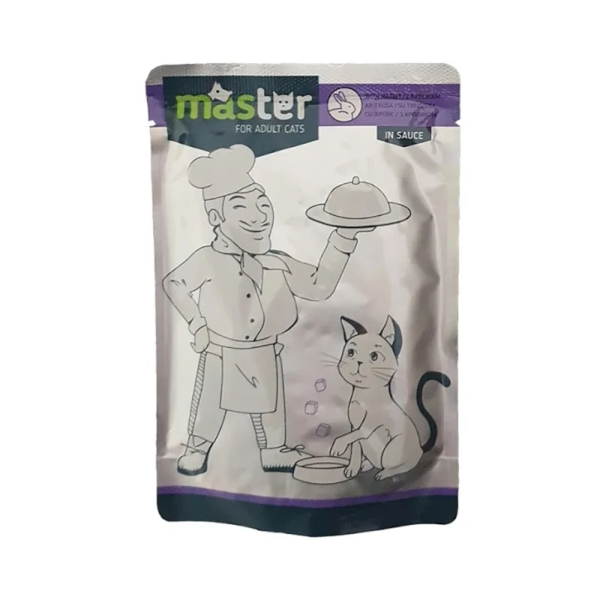Master Wet Food Chicken In Sauce - Υγρή Τροφή Γάτας Σε Φακελάκι Κουνέλι Σε Σάλτσα 80gr