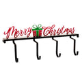 Μαύρη Μεταλλική Κρεμάστρα 4 Θέσεων "Merry Christmas" 54x17x20εκ.