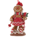 Κόκκινο Πολυρεζίν Κρεμαστό Gingerbread Κορίτσι 6x5x10εκ.