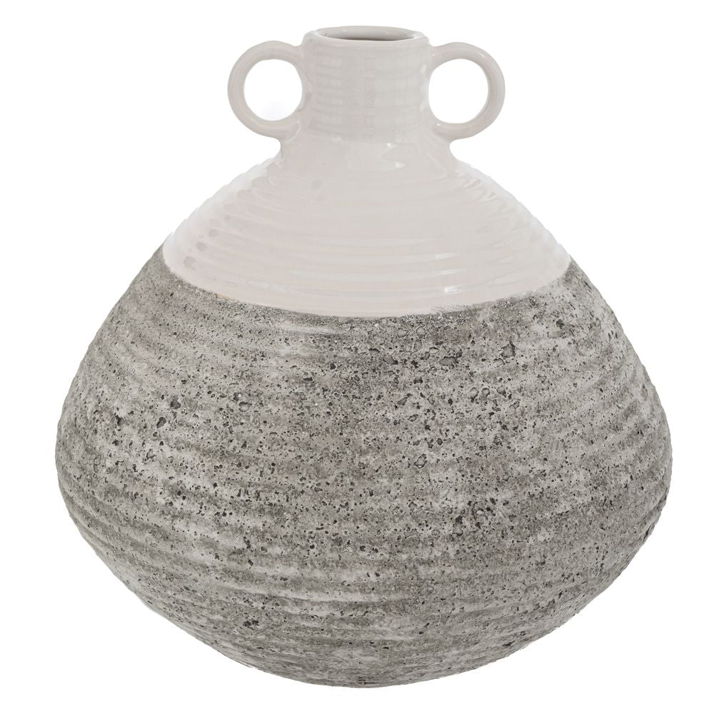 Λευκό Stone Κεραμικό Βάζο 25x25x24εκ.