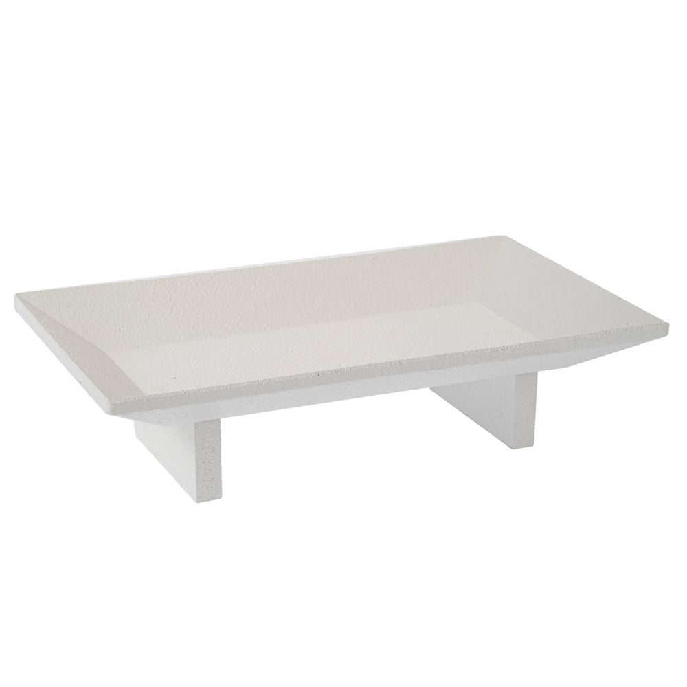 Λευκή Ξύλινη Διακοσμητική Πιατέλα 28x16x7,5εκ.