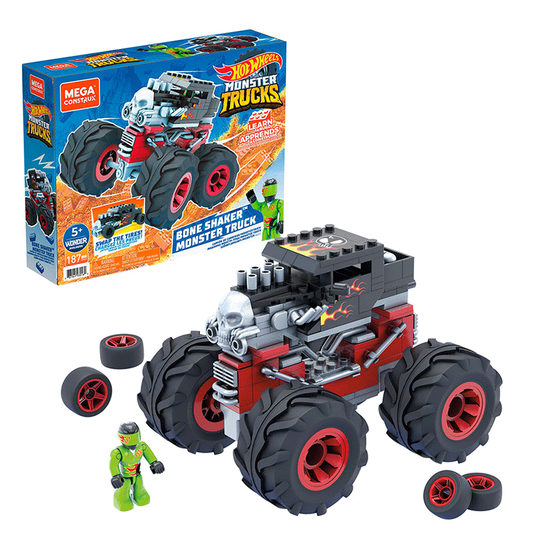 F.P. Mega Bloks Hot Wheels Monster Trucks Οχήματα-187Τμχ – 2 Σχέδια (GVM14)