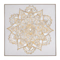 Mandala Ελαιογραφία σε Σαμπανί Κορνίζα σε Καμβά 100x100εκ.