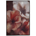 Cream Flowers Πίνακας σε Τυπωμένο Καμβά με Wenge Κορνίζα 83x123εκ.