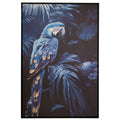 Blue Parrot Χρυσοτυπία σε Τυπωμένο Καμβά με Μαύρη Κορνίζα 83x123εκ.