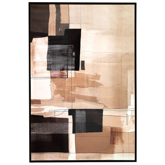 Abstract Πίνακας σε Τυπωμένο Καμβά με Wenge Κορνίζα 83x123εκ.