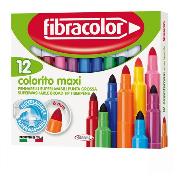 ΜΑΡΚΑΔΟΡΟΙ ΧΟΝΤΡΟΙ COLORITO MAXI 12 ΧΡΩΜΑΤΑ