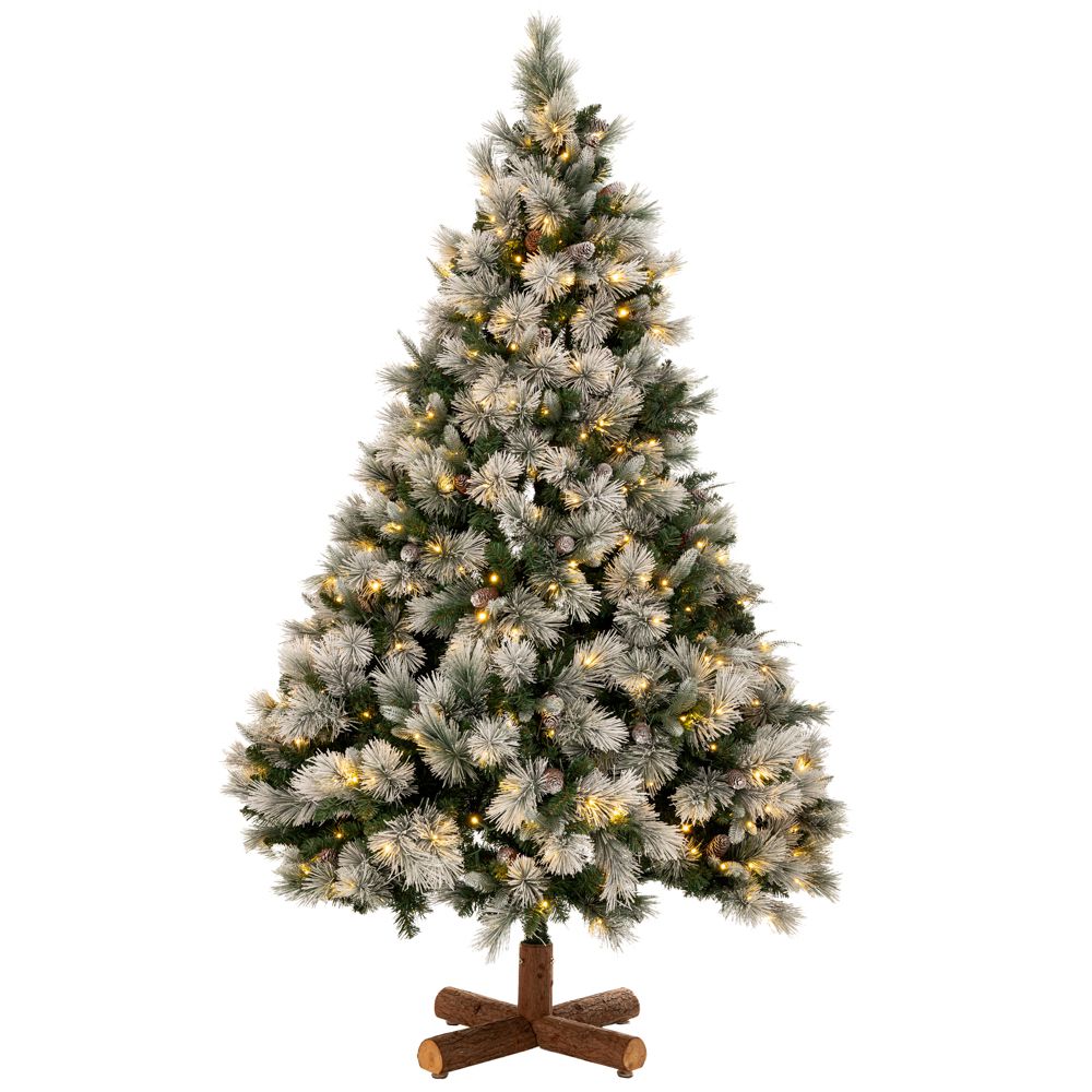 Δέντρο "Pre Lit Snowy Montclair Spruce" 210εκ. με 500 Led Θερμό Λευκό και Πολύχρωμα Λαμπάκια