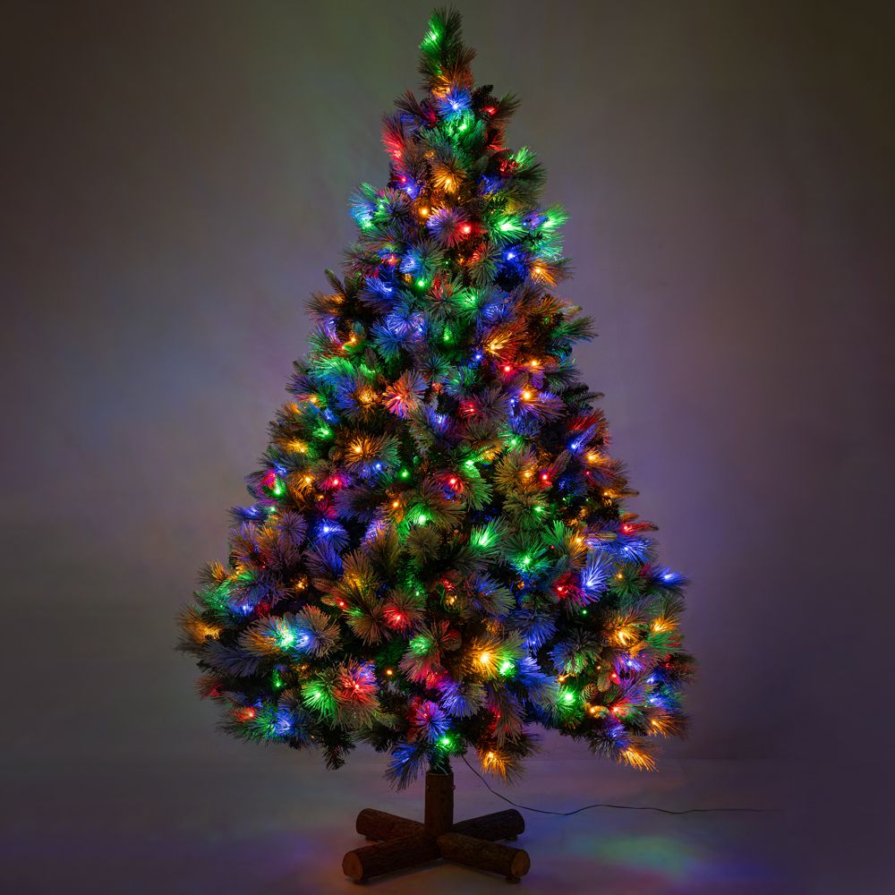 Δέντρο "Pre Lit Snowy Montclair Spruce" 210εκ. με 500 Led Θερμό Λευκό και Πολύχρωμα Λαμπάκια