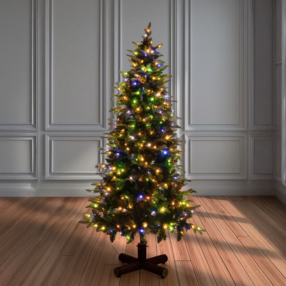 Δέντρο Pre Lit Noble Fir 180εκ. με 250 RGB Led Λευκά &amp; Πολύχρωμα Λαμπάκια