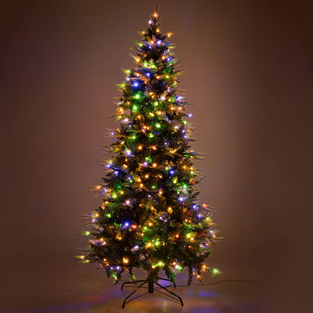 Δέντρο Pre Lit Noble Fir 240εκ. με 500 RGB Led Λευκά &amp; Πολύχρωμα Λαμπάκια