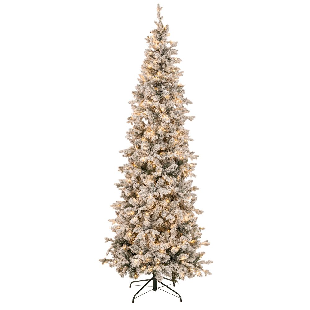 Δέντρο Pre Lit Slim Flocked Carolina Pine 210εκ. με 300 Led Λευκά Λαμπάκια