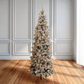 Δέντρο Pre Lit Slim Flocked Carolina Pine 240εκ. με 400 Led Λευκά Λαμπάκια