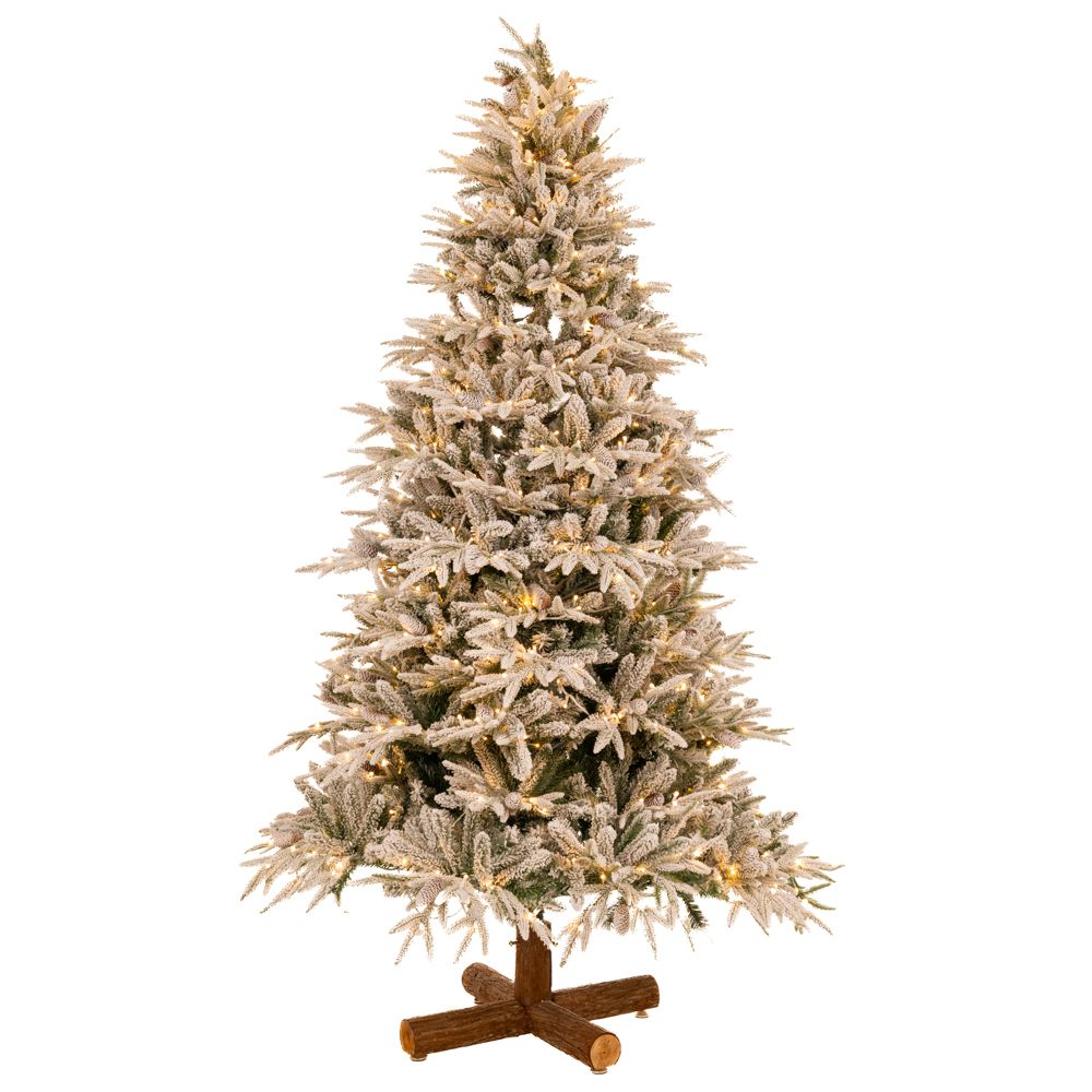 Δέντρο "Pre Lit Snowy Jersey Pine" 180εκ. με 600 Led Θερμό Λευκό και Πολύχρωμα Λαμπάκια