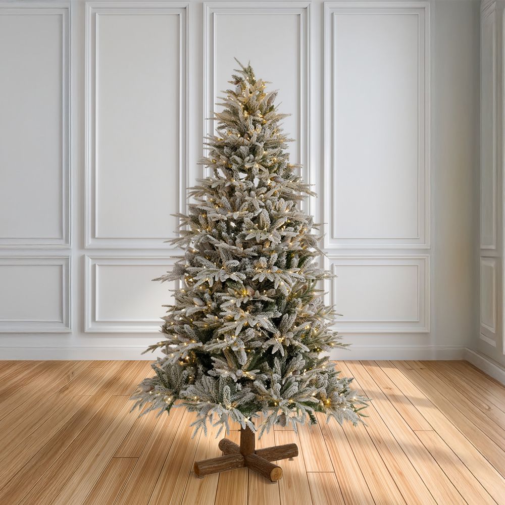 Δέντρο "Pre Lit Snowy Jersey Pine" 210εκ. με 800 Led Θερμό Λευκό και Πολύχρωμα Λαμπάκια
