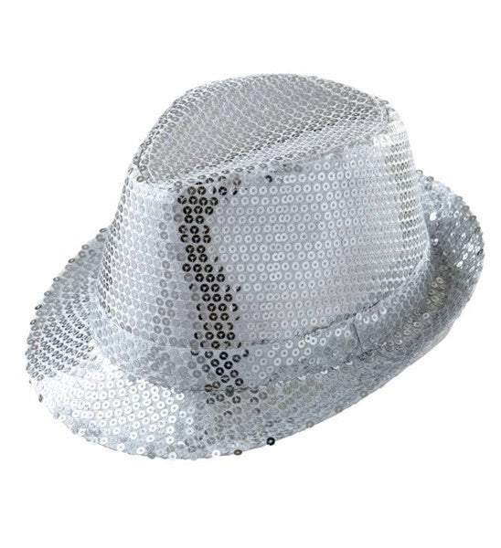 Καπέλο Fedora με Ασημί Παγιέτες