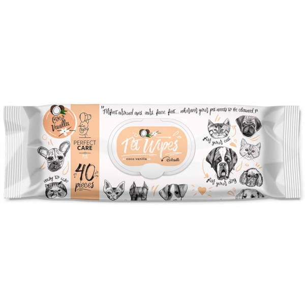 Perfect Care Pet Wipes Coco Vanilla - Υγρά Μαντηλάκια 40τμχ