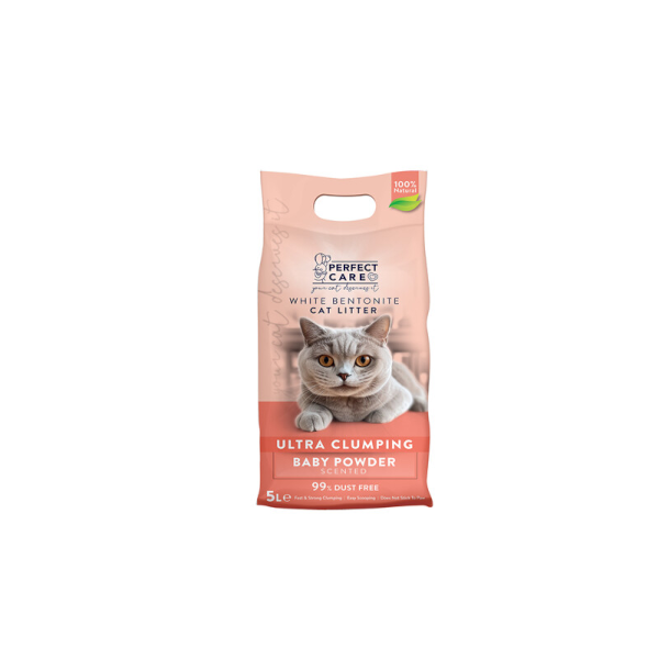 Perfect Care Cat Litter - Baby Powder - Άμμος Μπετονίτης Γάτας Άρωμα Πούδρας 5L