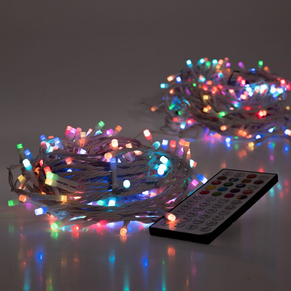 200 Led Λαμπάκια με Controller Εναλλαγής Λευκό Καλώδιο 20μέτρα