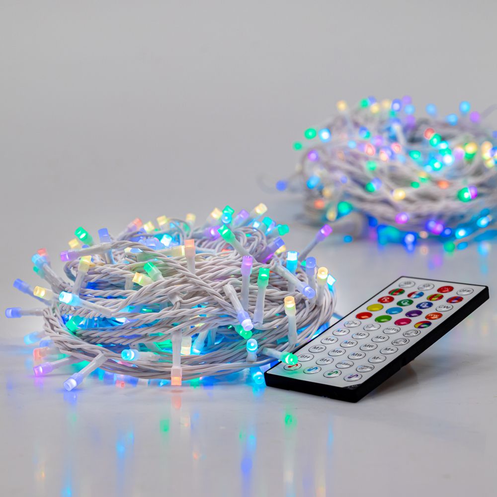 200 Led Λαμπάκια με Controller Εναλλαγής Λευκό Καλώδιο 20μέτρα
