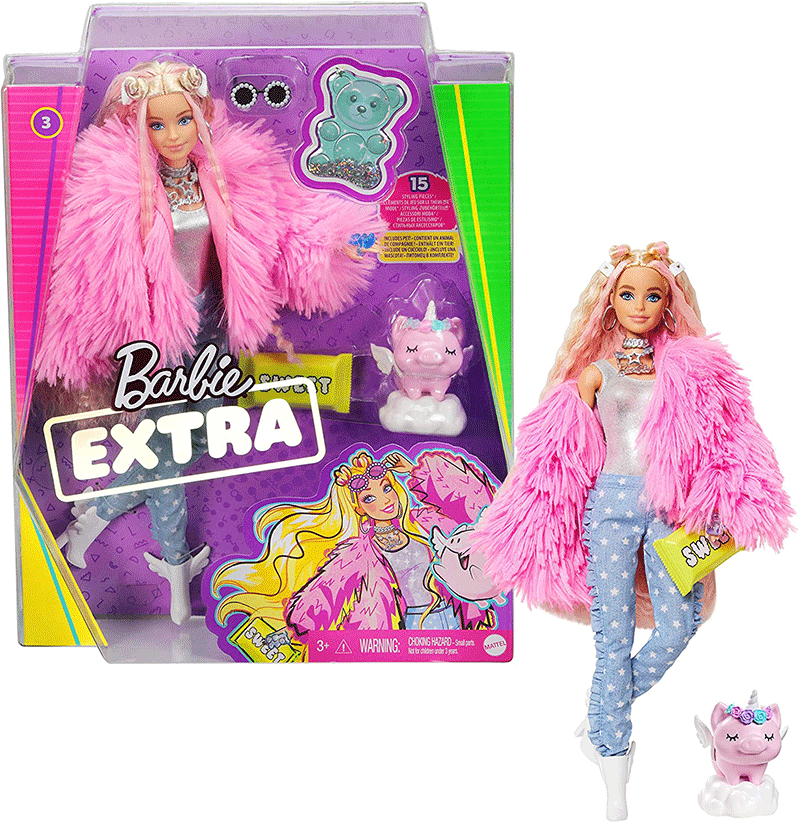 Barbie Extra Fluffy Pink Jacket (GRN28)