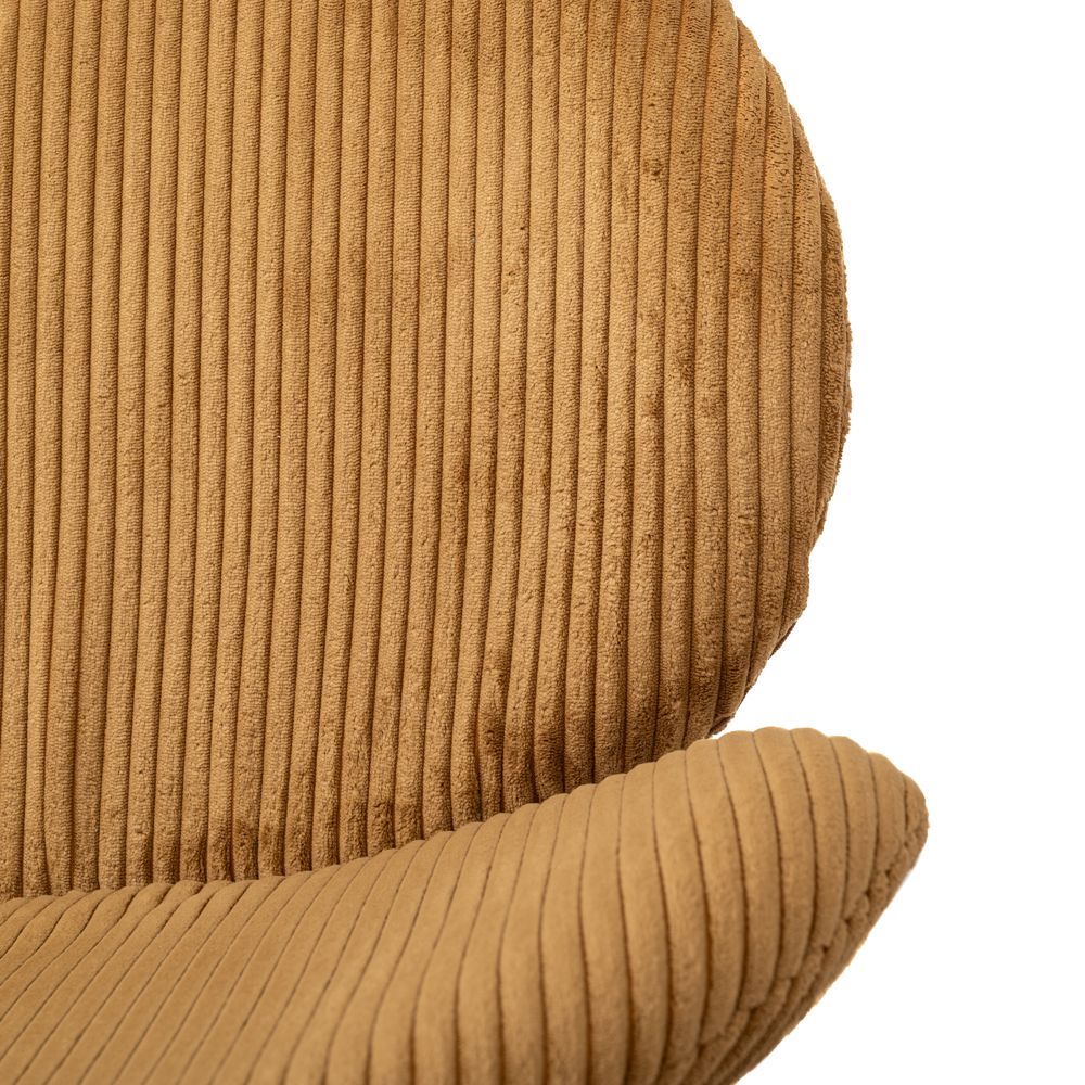 Lounge Καρέκλα Μουσταρδί Birch Breeze με Μαύρο Μεταλλικό Σκελετό 74x74x75εκ.