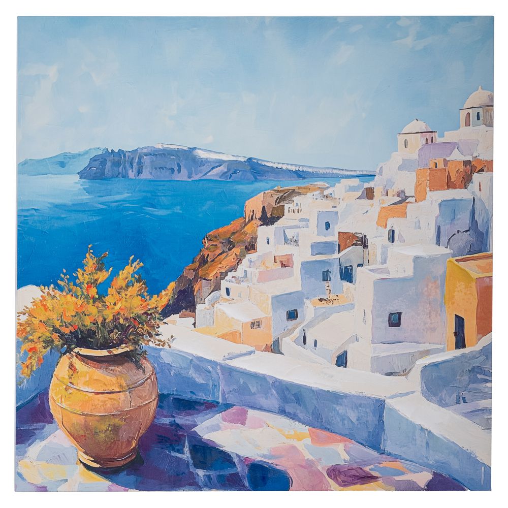 Greek Island Πίνακας σε Τυπωμένο Καμβά 80x80εκ.