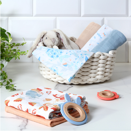 BabyOno Βαμβακερές πάνες αγκαλιάς - μουσελίνες 70x70 cm Rainbow (Σετ 3 τμχ) BN348/08