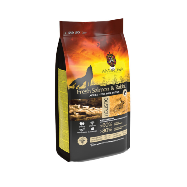 AMBROSIA Adult Mini Fresh Salmon & Rabbit 1,5kg