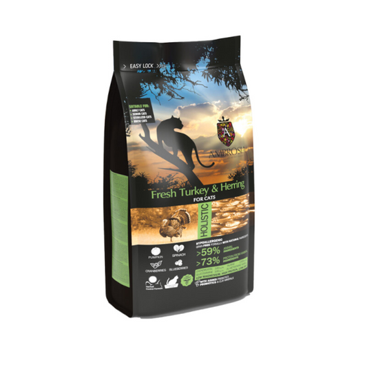 AMBROSIA Adult Sterilised Cat Fresh Turkey &amp; Herring 1,5kg + Δώρο Παιχνίδι