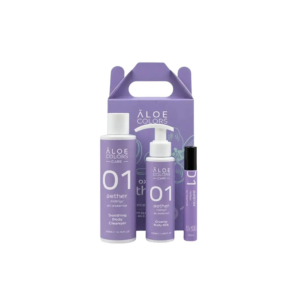 The Aether Gift Box - Body Cleanser + Body Milk + Eau De Parfum | Aloe+ Colors