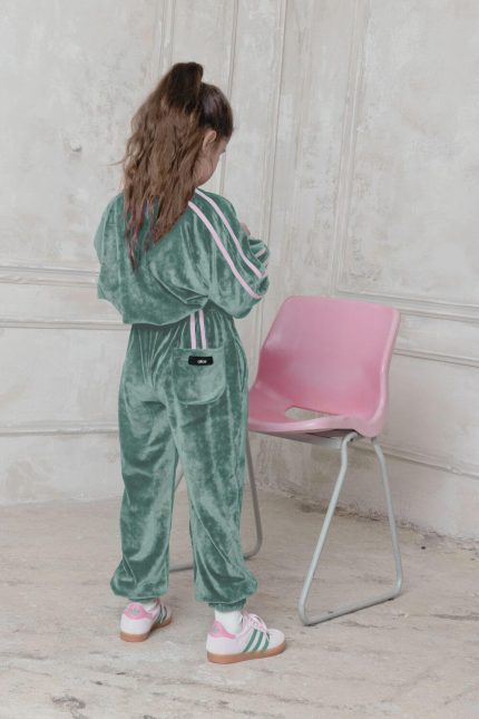 Alice Σετ φόρμας βελουτέ με ρίγες πράσινο