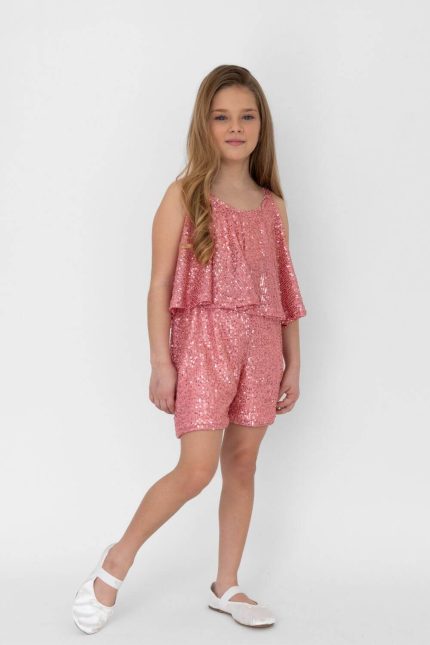 Alice ολόσωμο σορτσάκι από παγέτα ροζ