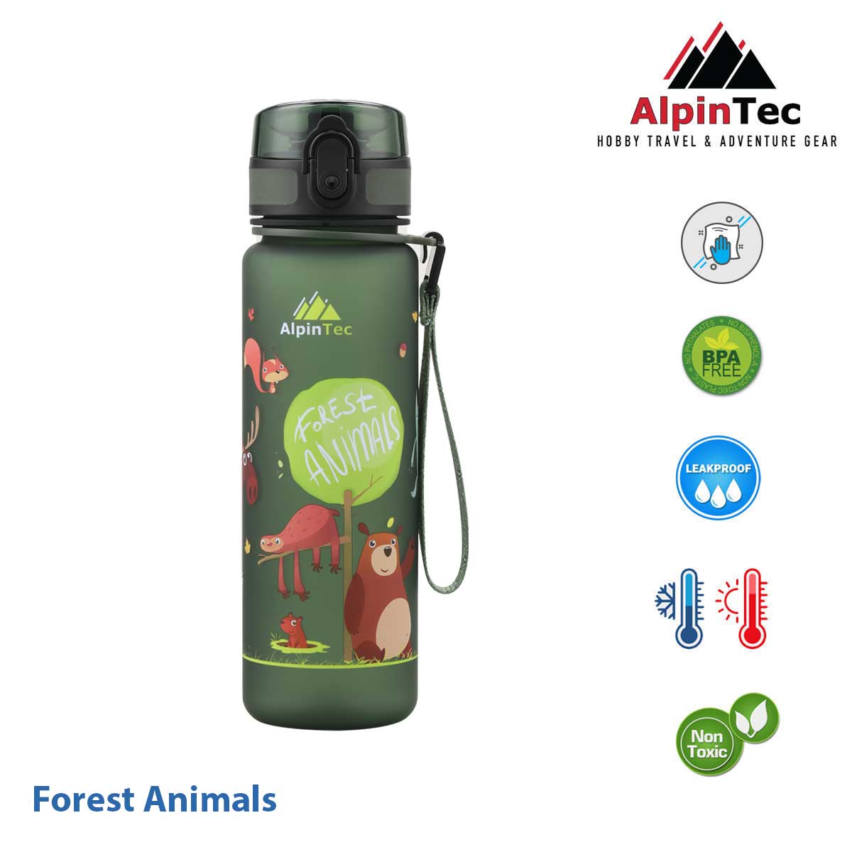 AlpinTec Kids Παγούρι 500Ml Forest Animals C-500DG-FA