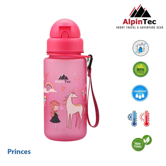 AlpinTec Παγούρι Kids 400Ml Princes Με Καλαμάκι (ροζ) C-400PK-PR