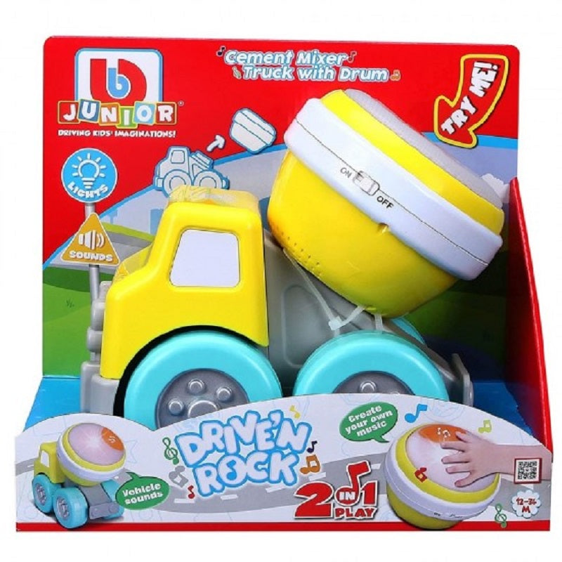Bburago Junior Drive N Rock Tow Φορτηγό μπετονιέρα με τύμπανο που παίζει μουσική 16-89032