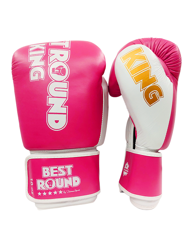 BEST ROUND KING LEATHER GLOVES - ΔΕΡΜΑΤΙΝΑ ΓΑΝΤΙΑ ΤΟΥ BOX (PINK/ΡΟΖ)