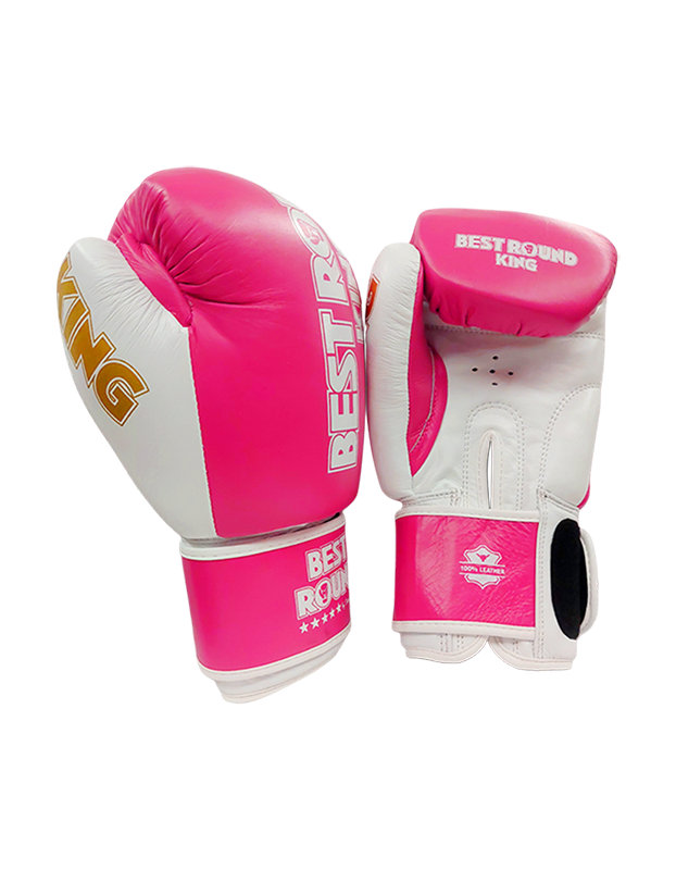 BEST ROUND KING LEATHER GLOVES - ΔΕΡΜΑΤΙΝΑ ΓΑΝΤΙΑ ΤΟΥ BOX (PINK/ΡΟΖ)