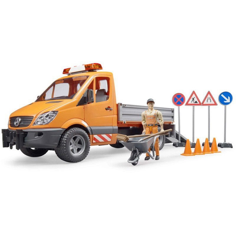 bruder Mercedes Benz Sprinter Φορτηγάκι Δημοτικών Εργασιών Με Εργάτη BR002537